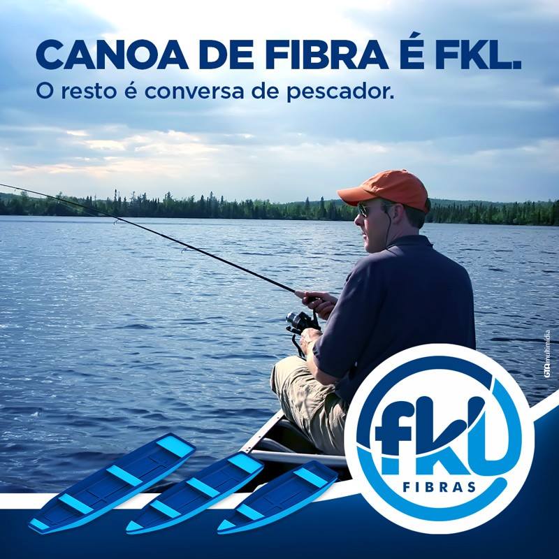 Canoa de fibra é FKL.